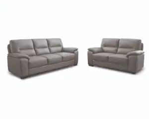 Joanna Seater Sofa Set – Grey Air Leather