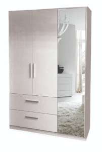 Elegant  Hinged 3 Door (1 Mirror) 2 Drawer Combi Wardrobe