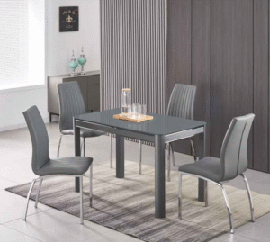 MORANO Grey 4-Seater Dining Table with Moda Dining Chairs