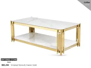 Bella Coffee Table – Sintered Stone with Metallic Frame