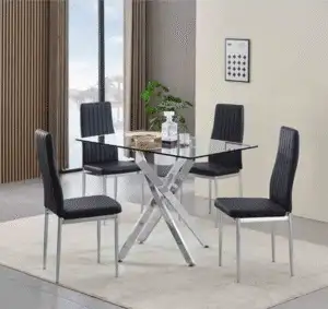 Rex Rectangle Dining Table with 2 Pearl Dining Chairs