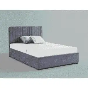 Livingstone Fabric Storage Bed – Grey Upholstered Finish – 4ft 6" Double