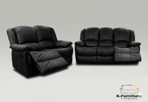 Atlanta Recliner Sofa 3+2 Seater Set – Premium Black bonded Leather – Special Bundle Offer at £999