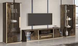 Diva Italian TV Cabinet – Bronze & Gold Finish