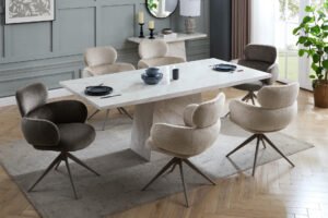 Arlo Dining Set – Table & Chairs Collection (Taupe / Mocha / Beige)