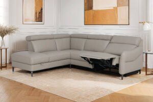 Nicolette Corner Group Electric Recliner Sofa – Stone