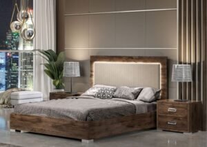 Bella Italian Storage Bed Frame with LED Headboard