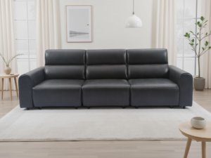 Connor Electric Sofa – Black Air Leather 3 Seater
